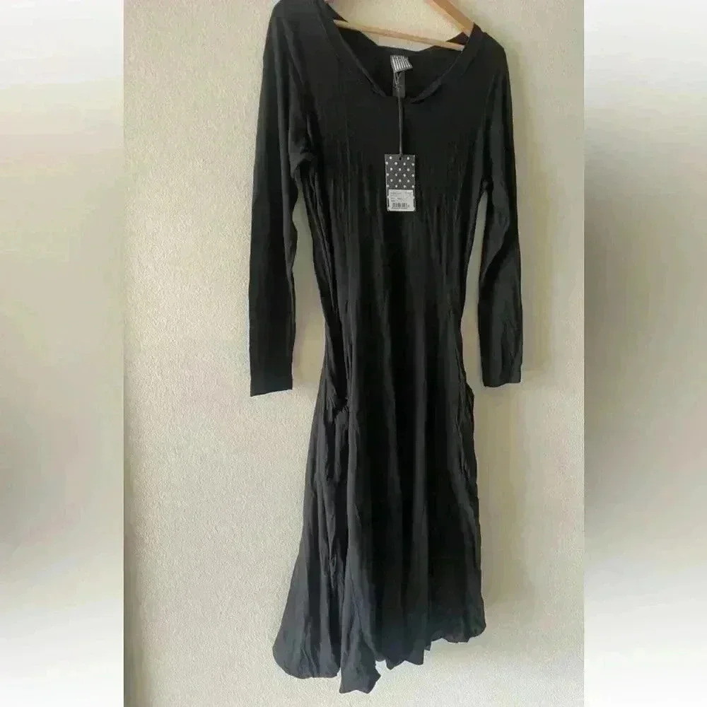 LILITH of France charcoal DRESS Bubble hem M/40 NWT PORTUGAL